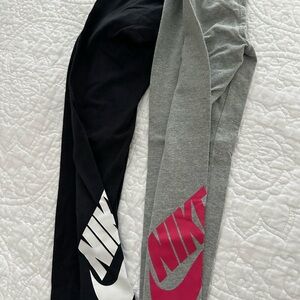 Nike Kids' Black and Gray Leggings with Logo 6